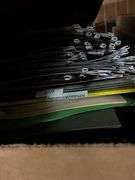 Box of Stamps, Fujitsu Fi-6130v Scanner, Metal Storage Cube, Desk Riser, Box of Keyboards, Metal & Plastic File Organizers, Hole Punch, Hanging Folders, Binders, Metal & Plastic Desktop Trays, Binding Supplies, Keyboards, Bluetooth Headsets, Working Condition Unknown