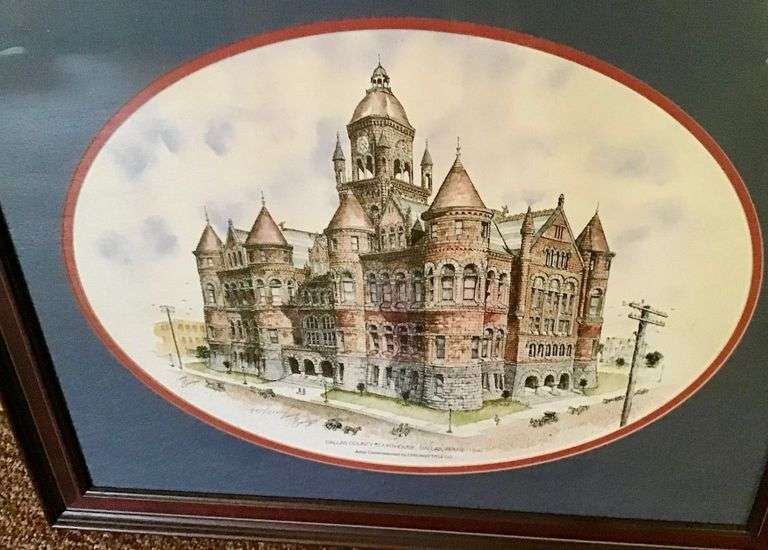 Framed Limited Edition Signed Art Print - Dallas County Courthouse