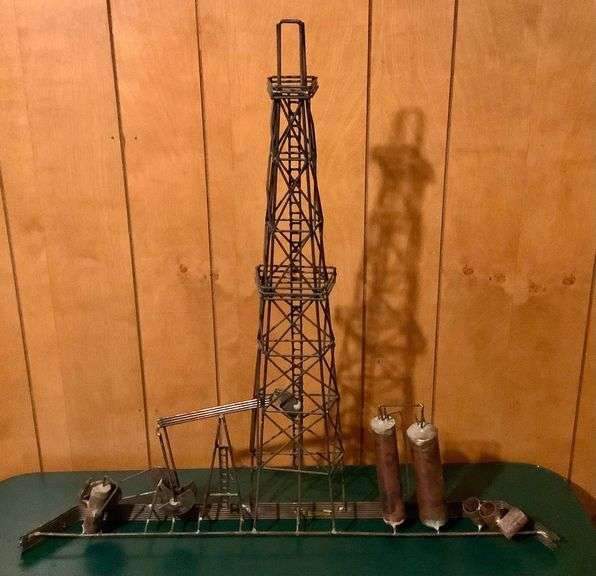 Metal Oil Derrick Sculpture