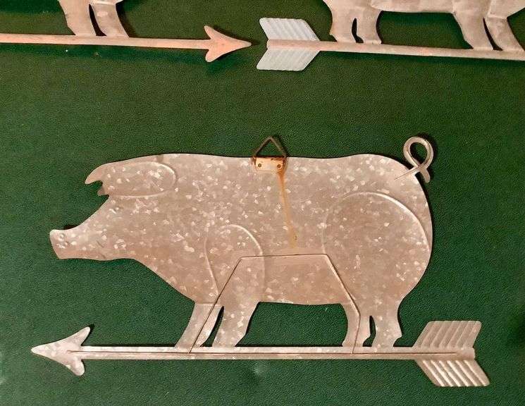 3 Tin Pig Signs