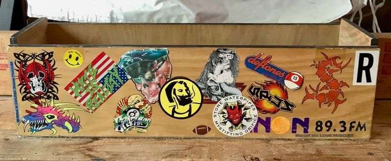 Decorated Wood Storage Box