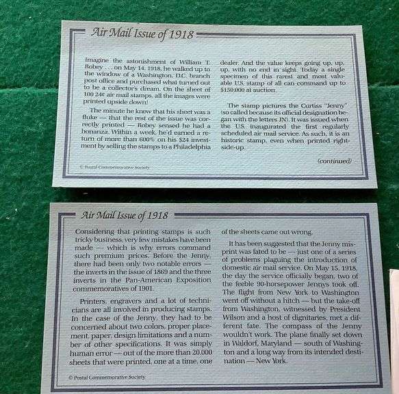 2 First Day Issue 1918 Stamps