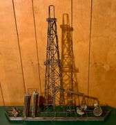 Metal Oil Derrick Sculpture