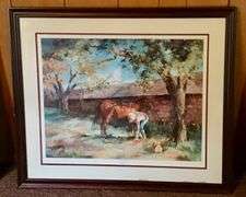 Framed Limited Edition Signed Art Print - Jane Joplin - "Fixin A Flat"