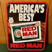 Red Man Tobacco Tin Sign