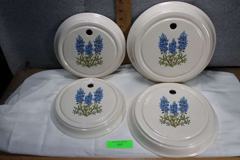 Blue Bonnett Frankoma Stove Top Burner Covers No chips image