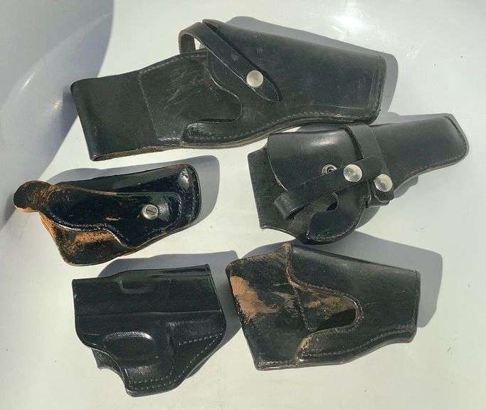 5 Black Leather Pistol Holsters image