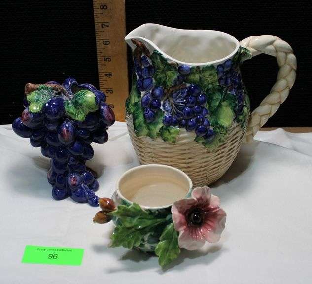 Hand Painted Italian Pottery Small chips  on Flower Bowl image