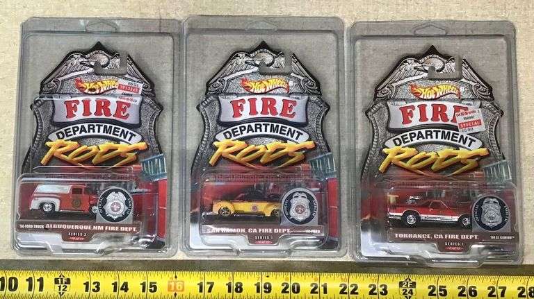 3 Hot Wheels Fire Department Rods Cars image