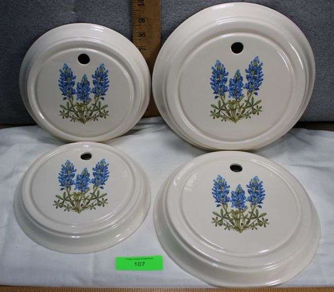 Blue Bonnett Frankoma Stove Top Burner Covers No chips image