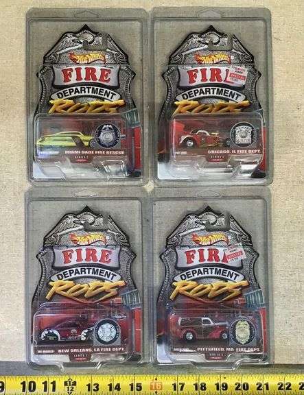 4 Hot Wheels Fire Department Trucks image