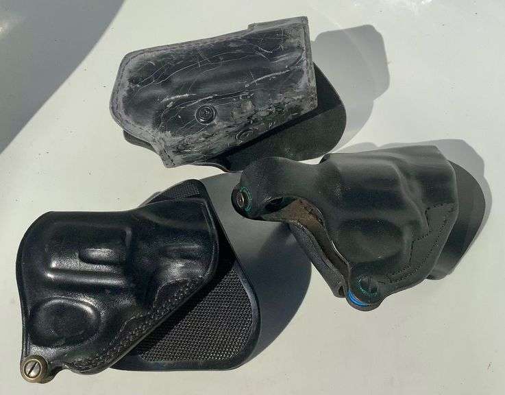 3 Black Leather Paddle Holsters image