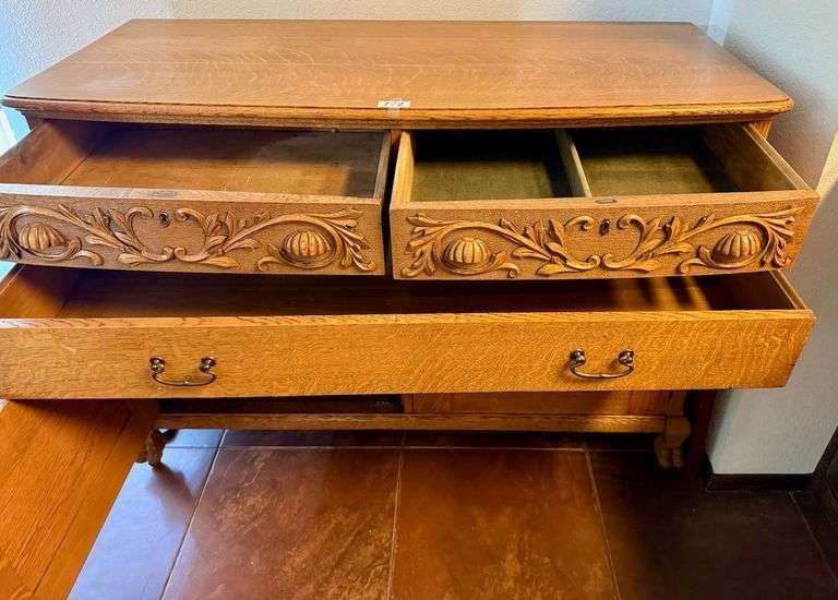Antique Solid Oak Buffet image