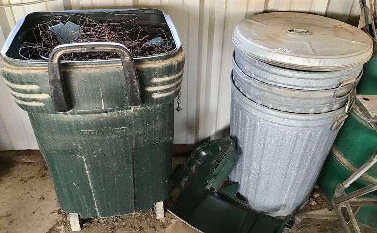 3 Galvanized Feed Cans image