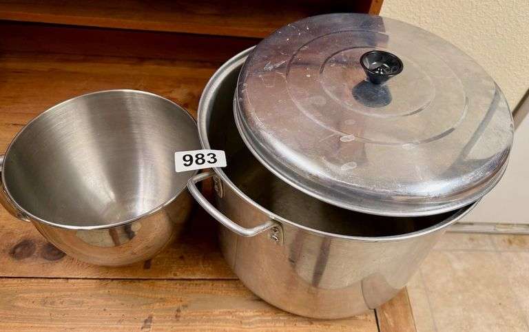 1 Kitchen Aid Mixer Bowl and 1 Aluminum Canning Pot image