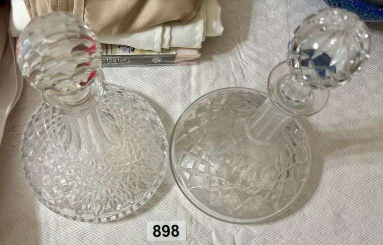 2 Leaded Glass Whiskey Containers image