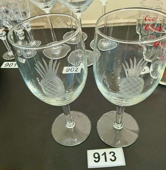 2 Pineapple Wine Glasses image