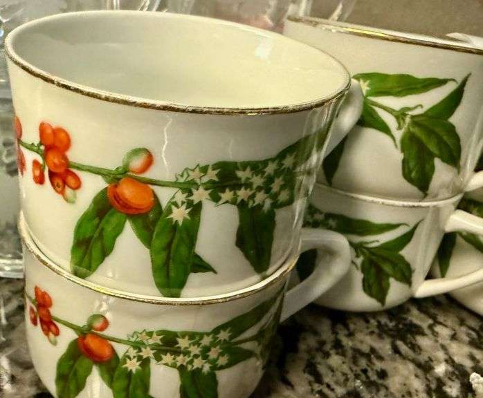 6 Antique German Coffee Cups image