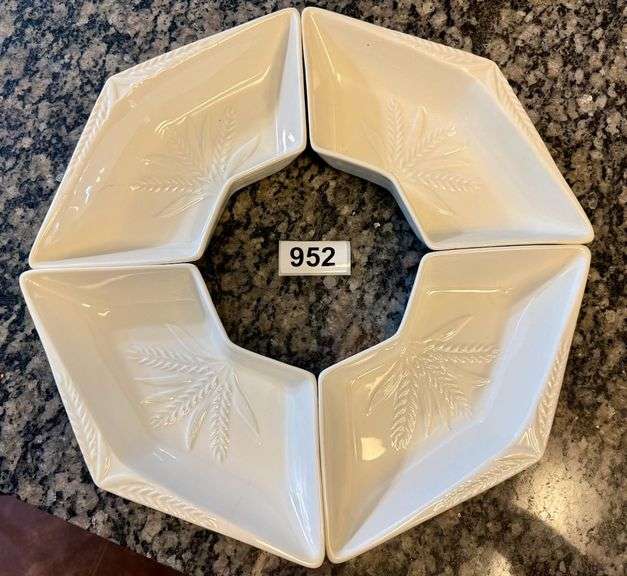 4 Wheat Embossed Serving Dishes image