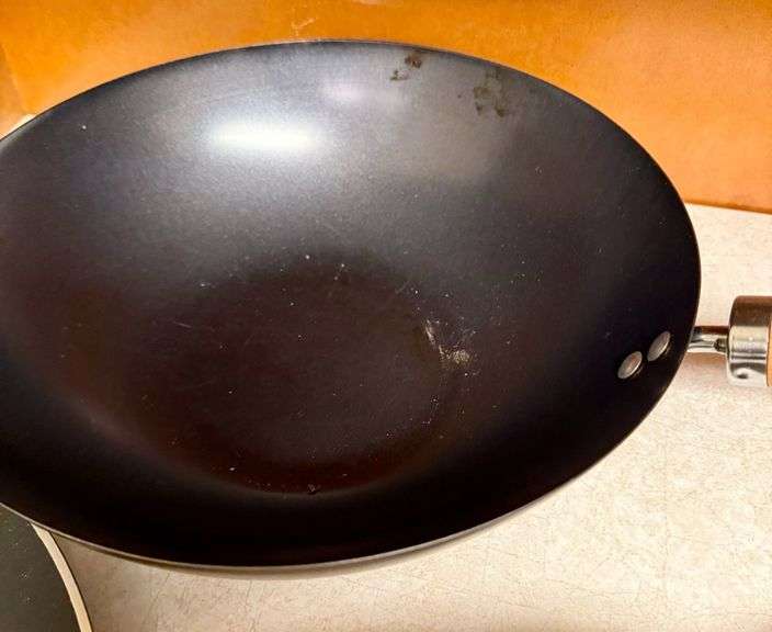 3 Pans - 1 Wok, 1 T-Fal and 1 Cast Iron image