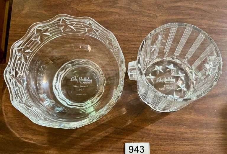 2 Ebby Halliday Star Awards for 1997-1998…Tiffany & Co on Bottom of Bowl image
