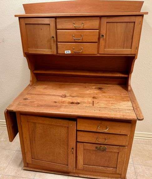 Antique Pie Making Shelves and Cabinet (2 Pieces) image