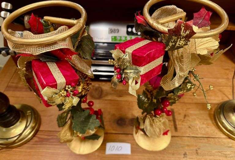Christmas Candle Holders - Pair image