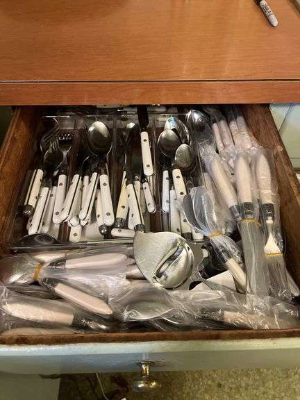 White Handled Flatware