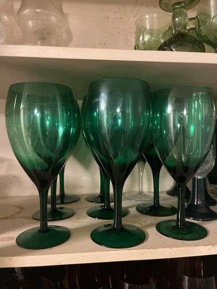 Green Glass and Acrylic Drinkware