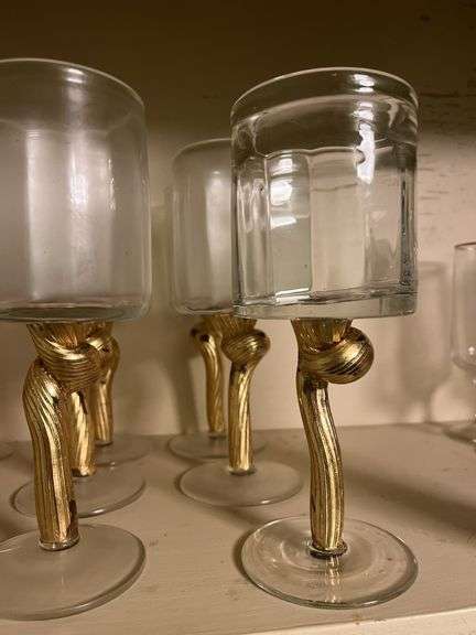 Gold Stem Wine Glasses