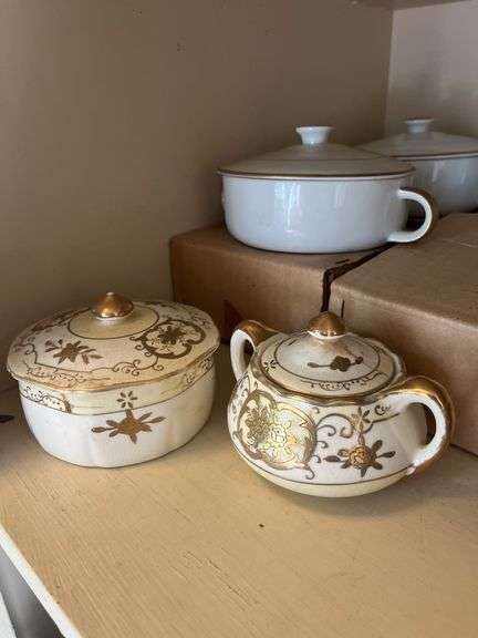 Gold Accent Serving Pieces