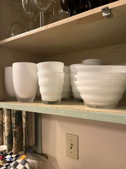 White Glasses and Bowls
