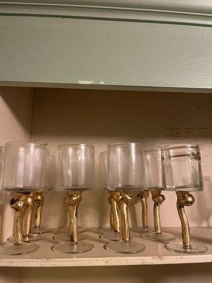 Gold Stem Wine Glasses
