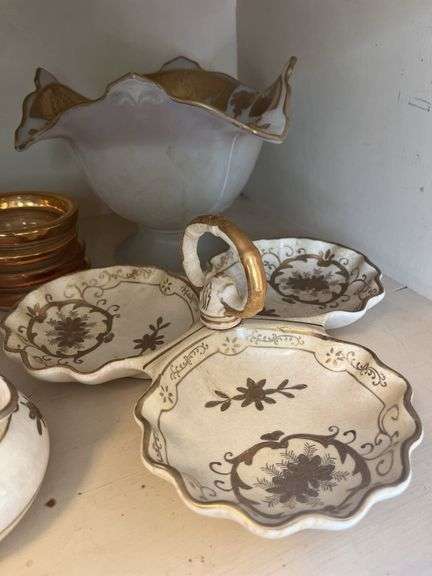 Gold Accent Serving Pieces