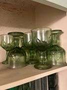 Green Glass and Acrylic Drinkware
