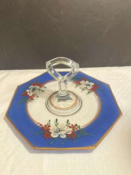 Floral Painted Glass Server image