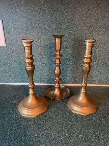 Set of Three Brass Candlestick Holders - Republic of Korea image