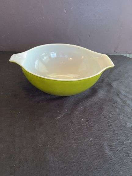 Olive Green Pyrex Mixing Bowl with Handles image
