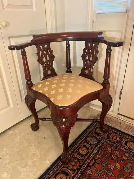 Accent Corner Chair with Carved Detail image