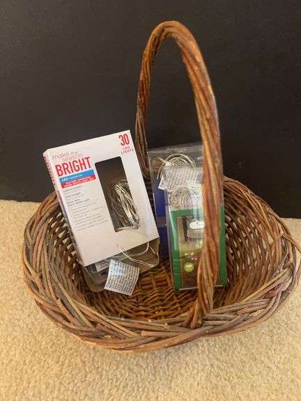 Wicker Basket with LED Light Sets image