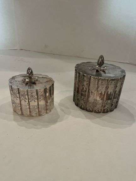 Pair of Silver Decorative Boxes image