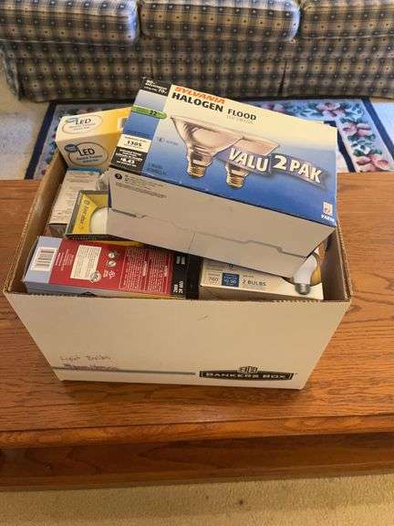 Box of Assorted Light Bulbs - LED, Halogen, and More image