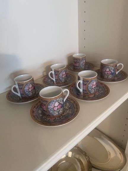 Andrea by Sadek Floral Espresso Cup and Saucer Set (6) image