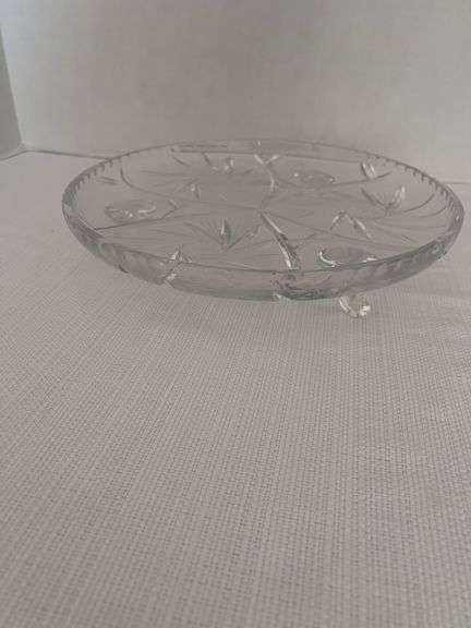 Elegant Crystal Footed Cake Plate image