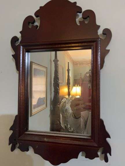 Ornate Mahogany Framed Wall Mirror image