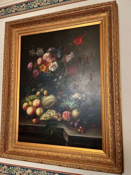 Bernhard Visser Still Life Painting with Flowers and Fruit image