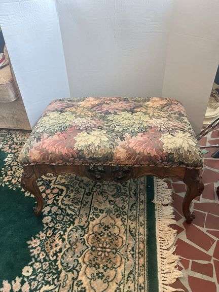 Floral Upholstered Stool image