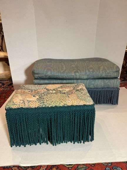 Pair of Decorative Fringed Ottomans image