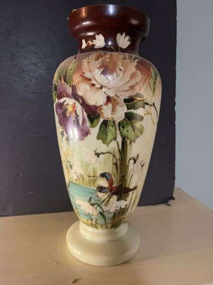 Painted Floral and Bird Vase image