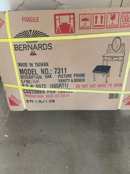Bernards Oak Vanity and Bench Set - Model 7311 image